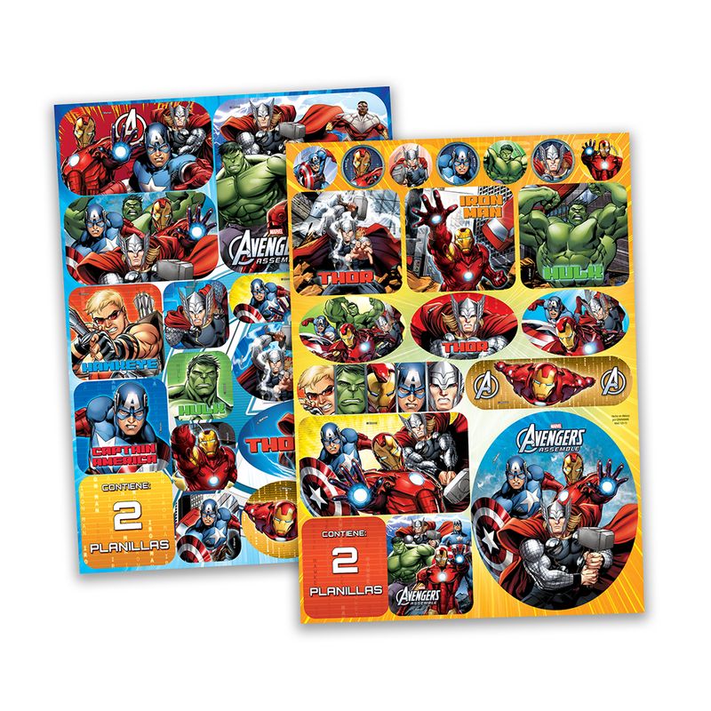 STICKERS AVENGERS C/2 PLANILLAS