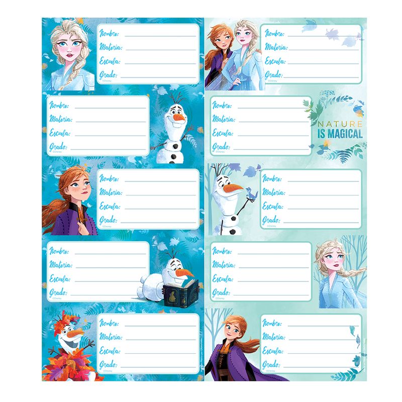 ETIQUETA ESCOLAR FROZEN C/20 PIEZAS