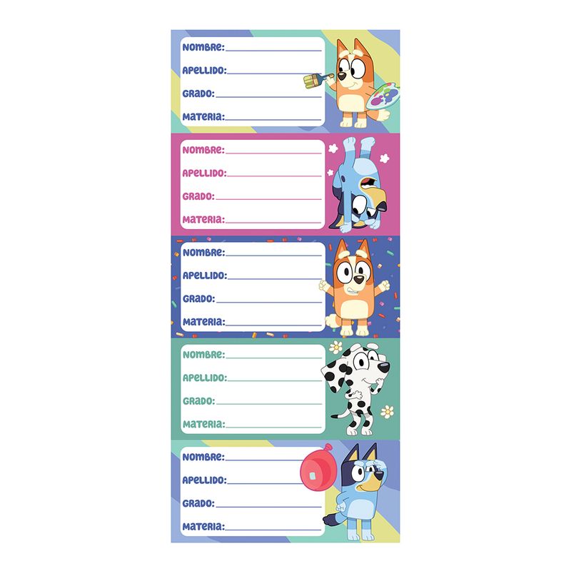ETIQUETA ESCOLAR BLUEY C/20 PIEZAS