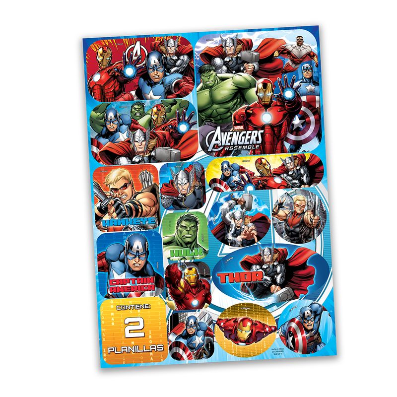 STICKERS AVENGERS C/2 PLANILLAS