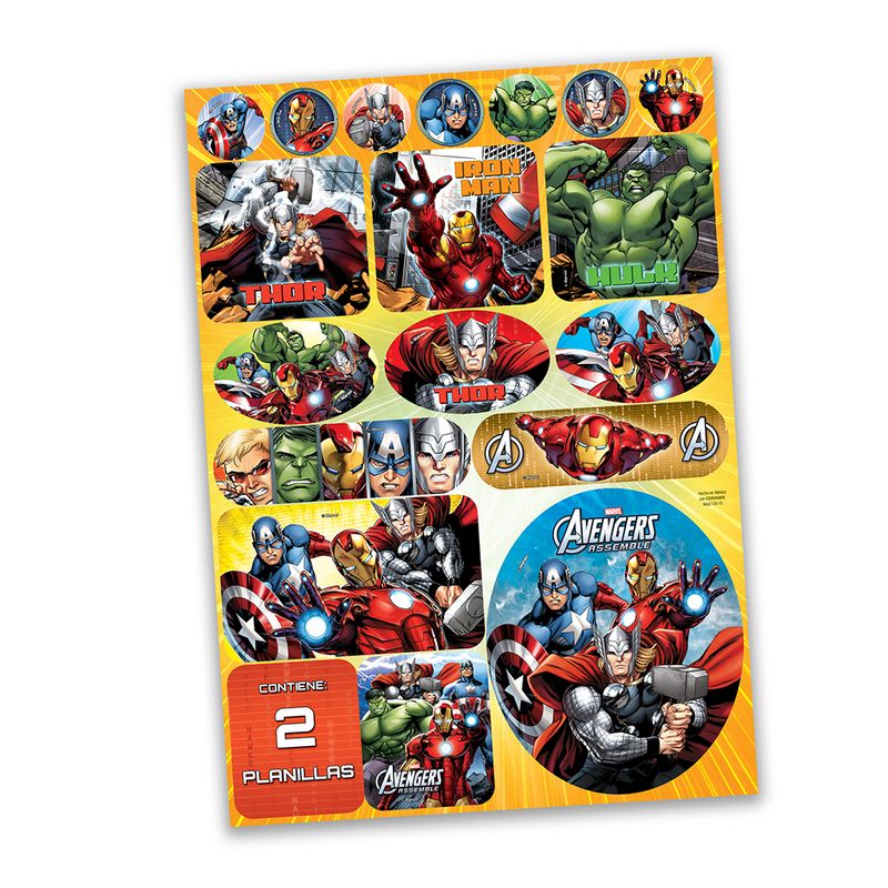 STICKERS AVENGERS C/2 PLANILLAS