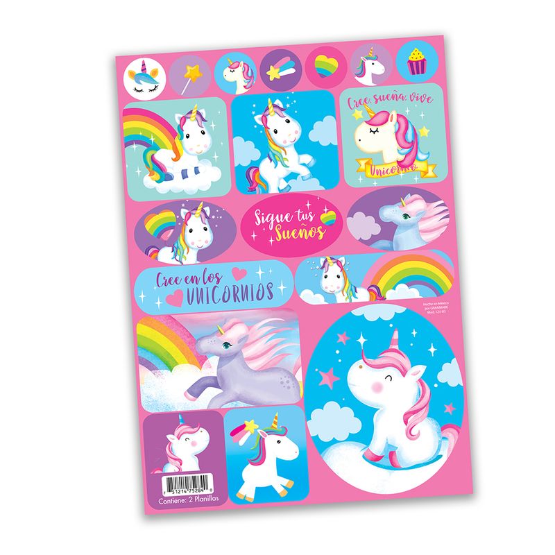 STICKERS UNICORNIO C/2 PLANILLAS