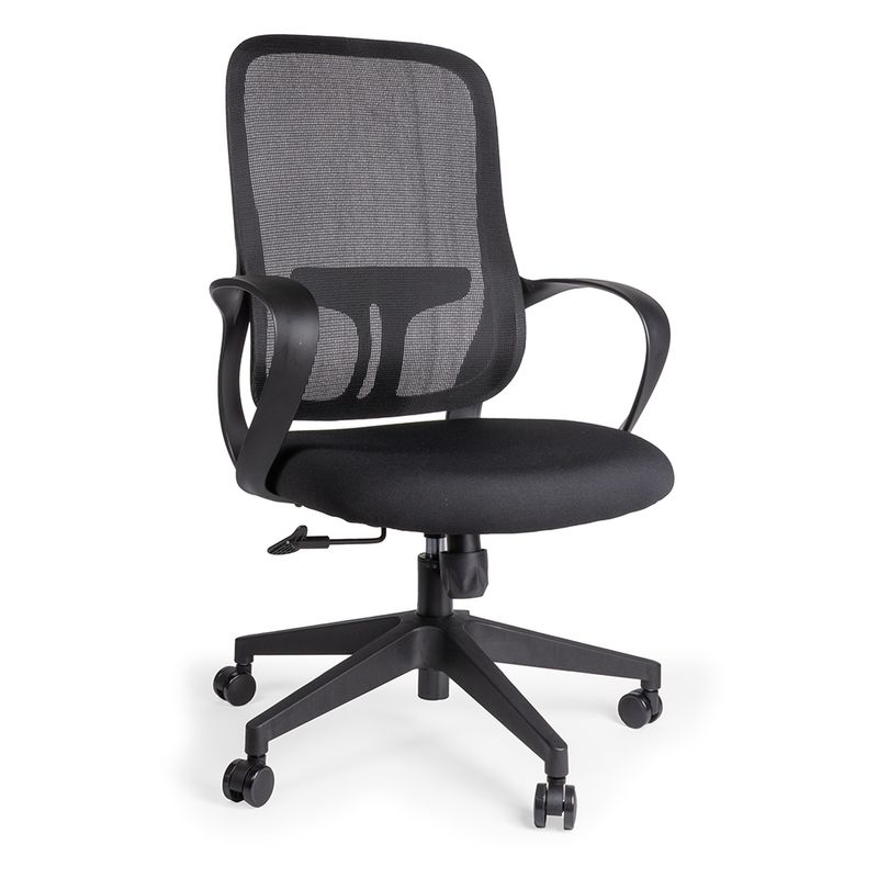 77100 - SILLON EJECUTIVO RESPALDO ALTO CON BRAZOS MALLA NEGRO
