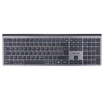 75172 - Teclado TechZone Hefestos Recargable Multipunto Bluetooth 10m de Alcance Color Plata