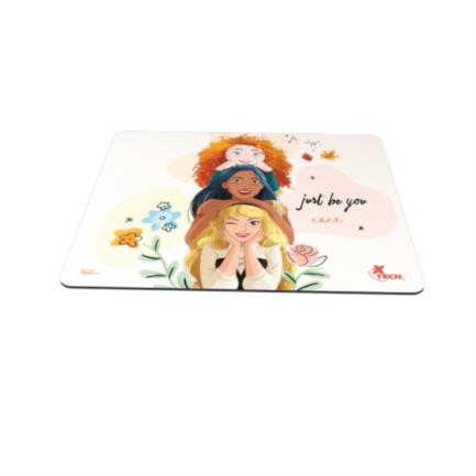 71043 - Mousepad Princesas Disney con cable XTech XTA-D100PS - Superficie para maxima precision - Base de goma antideslizante