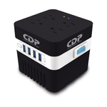 76094 - Regulador de voltaje CDP RU-AVR604 600VA/300W indicadores LED de funcionamiento 4 contactos NEMA 5-15R y 4 puertos USB
