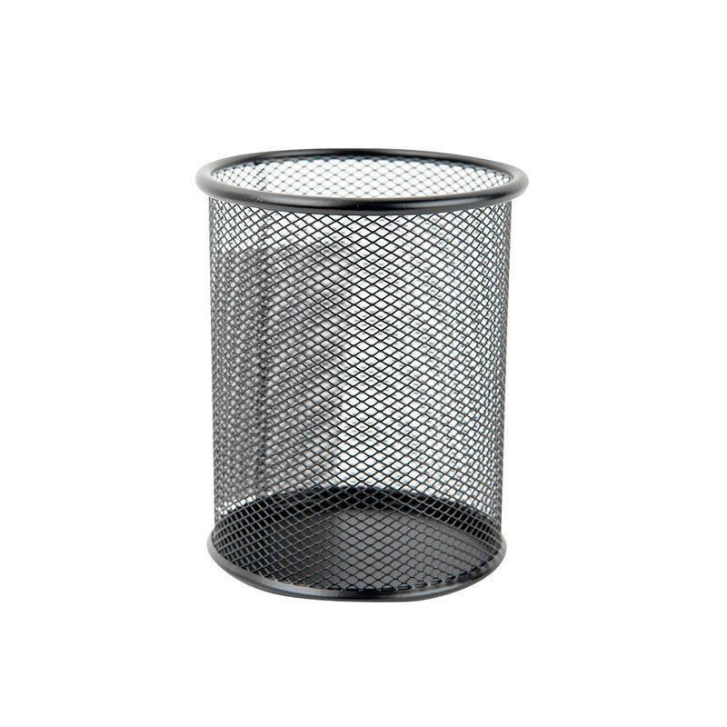 77209 - PORTA LÁPICES MALLA METALICA NEGRO GRANDE