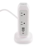 75990 - Torre Multicontacto Verbatim con 11 Tomas de Corriente y Protección contra Sobrecarga Puertos 2xUSB-C 2xUSB-A