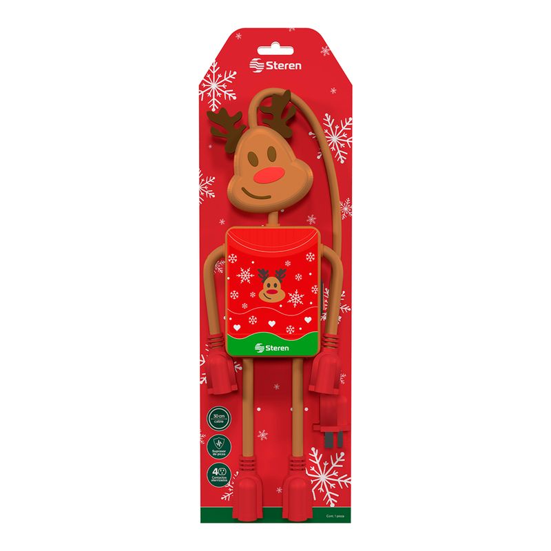 77385 - MULTICONTACTO STEREN 4 ENTRADAS CON FORMA DE RENO