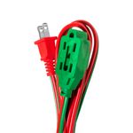 78221 - EXTENSION ELECTRICA DOMESTICA DE 2 MTS STEREN, 3 ENTRADAS, VERDE-ROJO