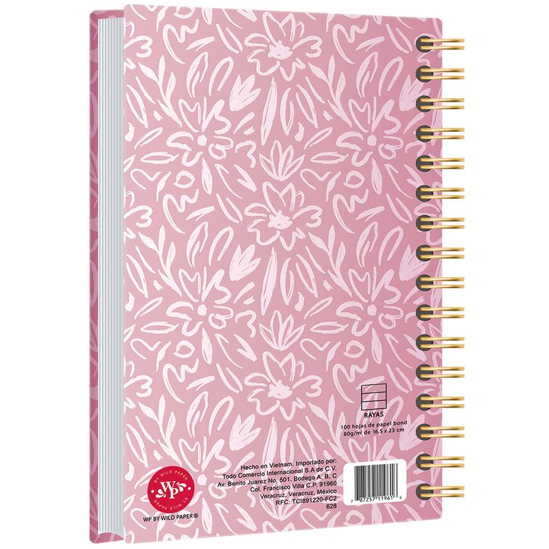 78188 - CUADERNO ESPIRAL FRANCES 100H RAYAS WILDFLOWER PD