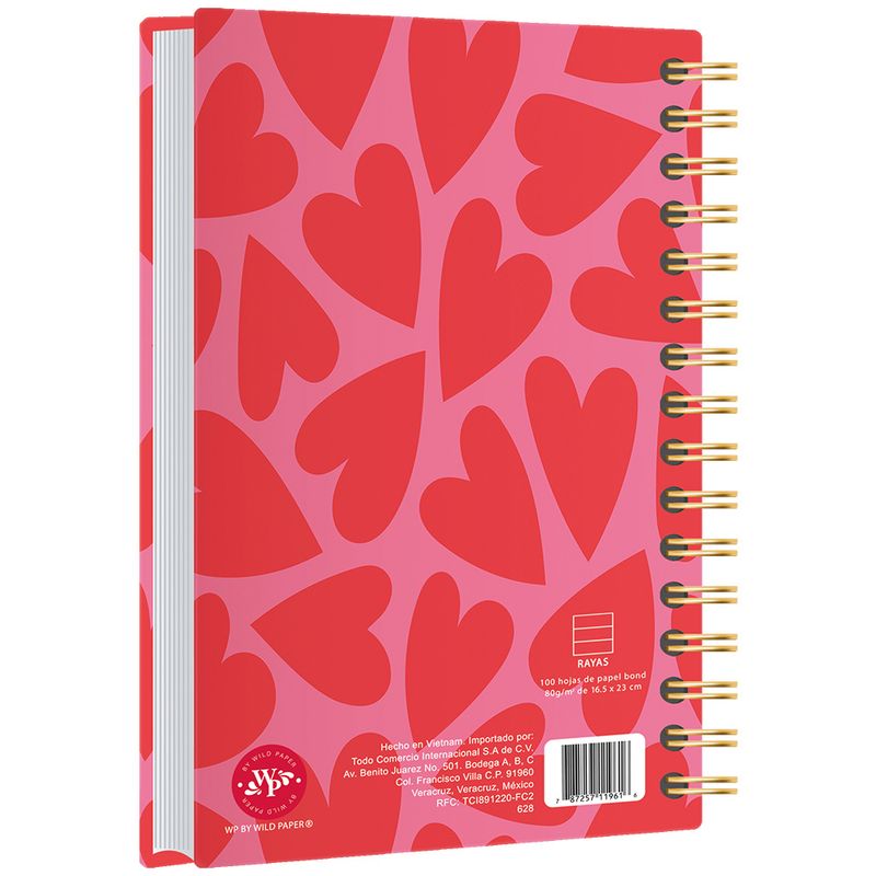 78196 - CUADERNO ESPIRAL FRANCES 100H RAYAS LOVE PD
