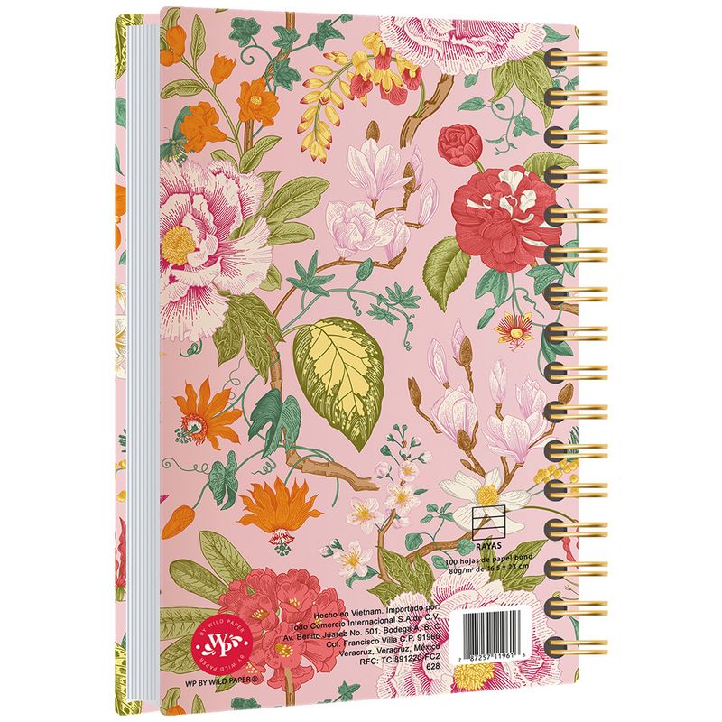78198 - CUADERNO ESPIRAL FRANCES 100H RAYAS GARDEN PD