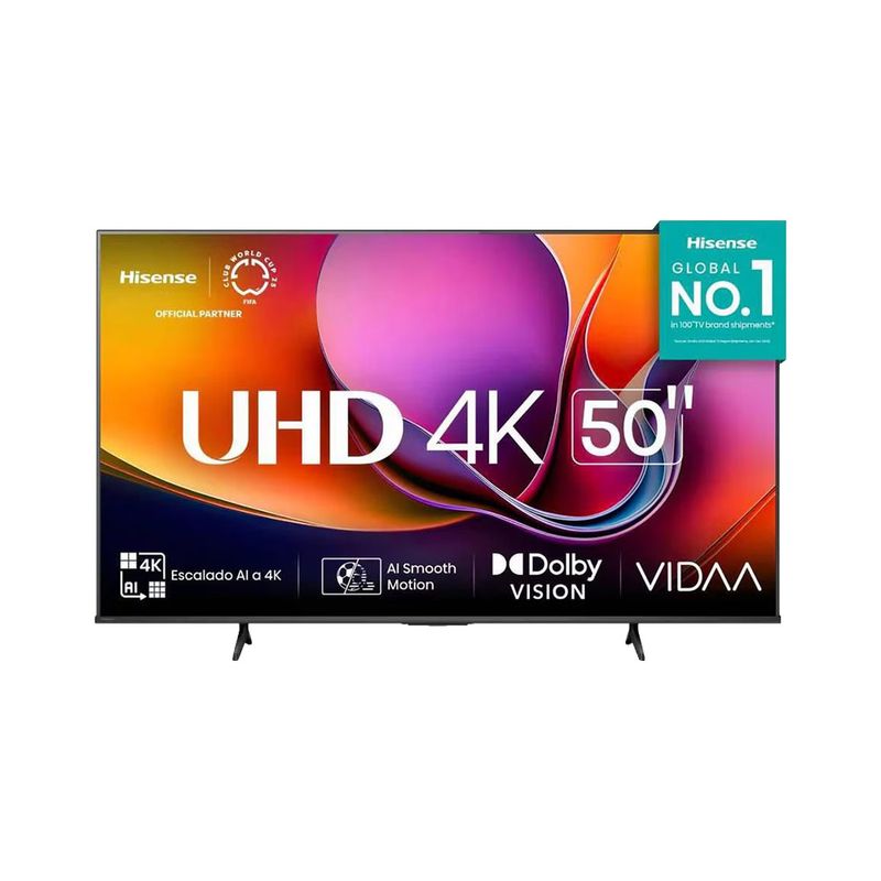 77376 - PANTALLA LED 50" HISENSE 50A65NV 4K (3840 x 2160), VIDAA SMART TV, WI-FI, 3 HDMI, 2 USB