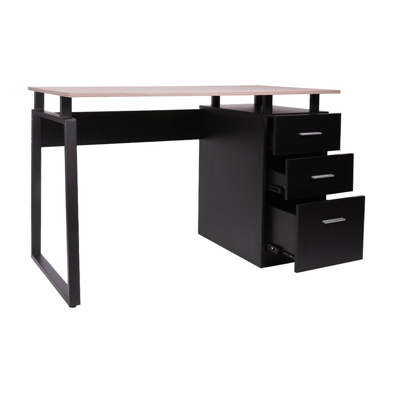 70771 - ESCRITORIO PARA COMPUTADORA CON PEDESTAL CENIZO