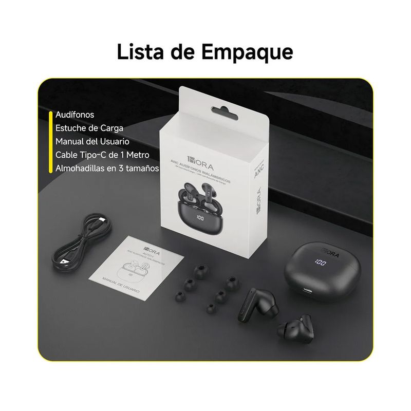 78981 - AUDIFONOS INALAMBRICOS BLUETOOTH 1HORA AUT211, NEGRO
