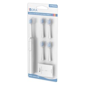 Cepillo De Dientes Eléctrico 1Hora, Usb-C, Vibracion 2 Niveles, C/5 Cabezales ,Blanco Cep001