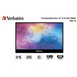 62514 - Monitor Verbatim Touch Portátil 14" Full HD 1080p Resolución 1920x1080 IPS HDMI/USB