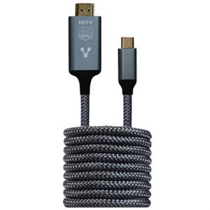 Cable Convertidor Vorago Cab-310 Tipo C A Hdmi 4K 1.8M Cobre/Aluminio Color Negro Voccalab087