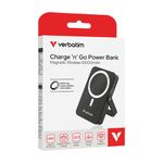 81830 - BATERIA PORTATIL VERBATIM CHARGE 'N' GO, CARGA MAGNÉTICA, 10000 mAh NEGR0