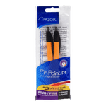 77487 - BOLIGRAFO FINO RETRACTIL PIN POINT NEGRO BLT CON 2 PZAS BARRIL AMARILLO