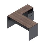 78959 - ESCRITORIO EN L CON ARCHIVERO IZQ/DERC  1 50 MT NOGAL GRIS OXFORD