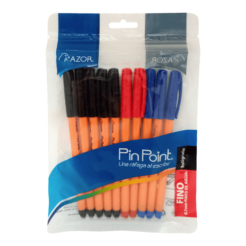 77485 - BOLIGRAFO FINO PIN POINT SURTIDOS BLT CON 10 PZAS BARRIL AMARILLO