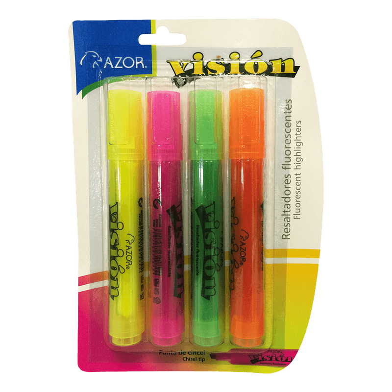 77490 - MARCATEXTOS SURTIDOS VISION AZOR BLT CON 4 PIEZAS