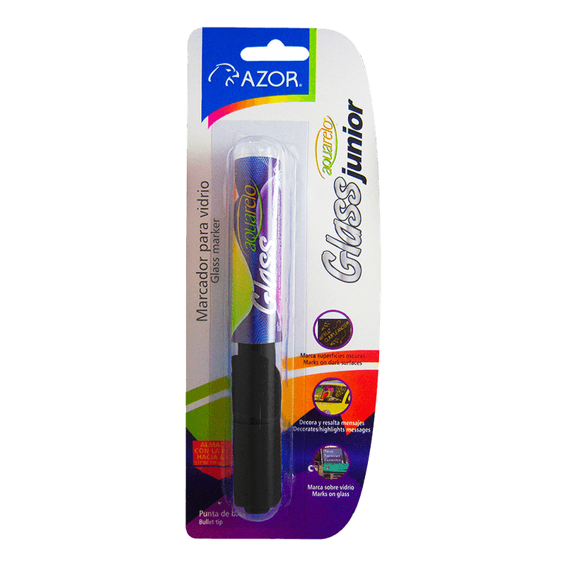 77491 - MARCADOR PARA VIDRIO COLOR NEGRO AQUARELO GLASS JR BLT
