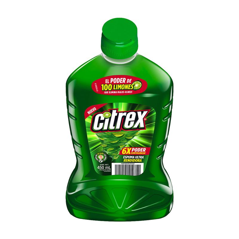 81744 - DETERGENTE LIQUIDO LAVATRASTES CITREX LIMON 450ML