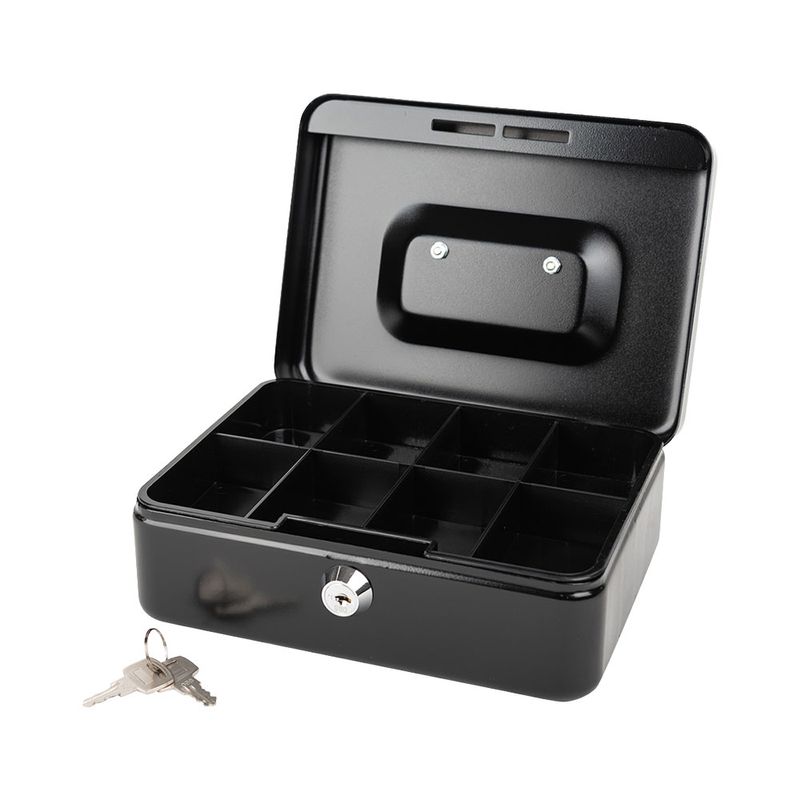 81905 - CAJA METALICA PARA DINERO MEDIANA NEXTEP COLOR NEGRO