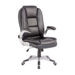 81918 - SILLON EJECUTIVO RESP ALTO VINIPIEL GOLDEN NEGRO C/ BRAZOS ABATIBLES