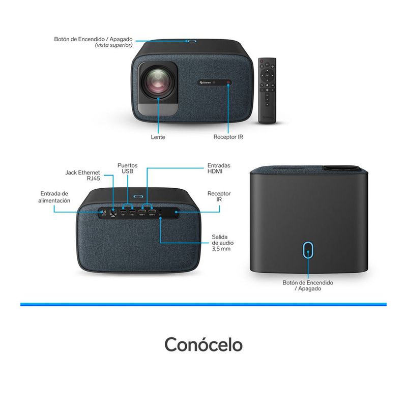 81941 - PROYECTOR STEREN HOME THEATER FULL HD DE 650 ANSI LUMENES, BLUETOOTH