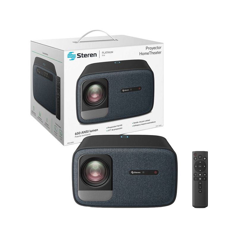 81939 - PROYECTOR STEREN HOME THEATER FULL HD DE 650 ANSI LUMENES, BLUETOOTH