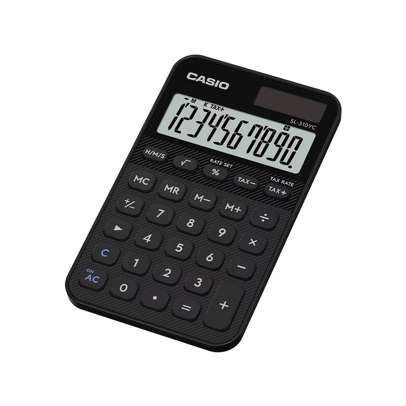 81874 - CALCULADORA PORTATIL CASIO SL-310YC-BK 10DIG SOLAR/BATERIA NEGRA