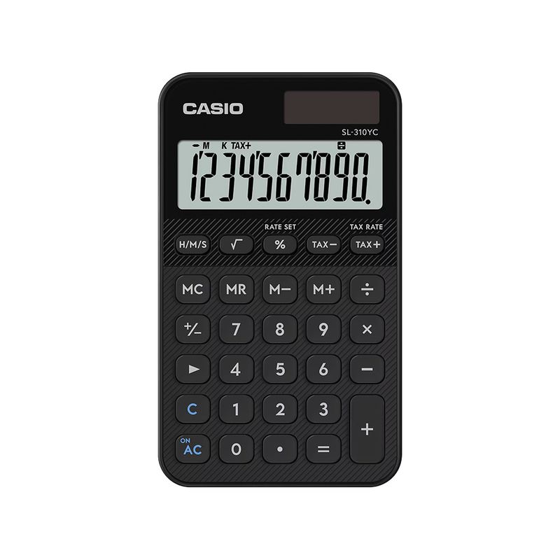 82293 - CALCULADORA PORTATIL CASIO SL-310YC-BK 10DIG SOLAR/BATERIA NEGRA