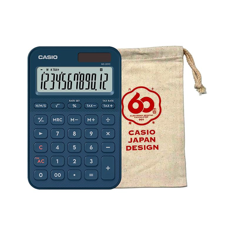 82282 - CALCULADORA ESCRITORIO CASIO MS-20YC-NY 12DIG SOLAR/BATERIA AZUL