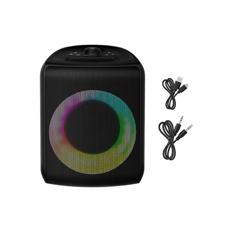 82473 - BOCINA BLUETOOTH BASS BOOST RGB, USB, AUX 3 5MM, AUX 6 3MM, MICROSD, BATERÍA RECARGABLE