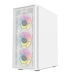 71141 - Gabinete Gamer Balam Rush Media Torre Dragonfly II Mesh GM740 ATX Panel Izq Cristal Frente Malla USB 3 0/4Fan RGB Blanco