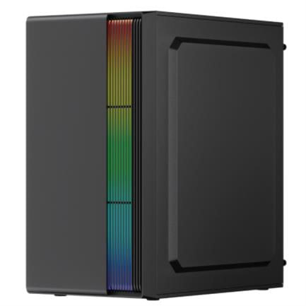 69555 - Gabinete Acteck Mini Torre Fusion II GI440 Max MB M-ATX Fuente ATX Plus 500w Panel Izq Acrilico  Frente Solido RGB Vertical 1xUSB 3 0 Advanced Series Negro