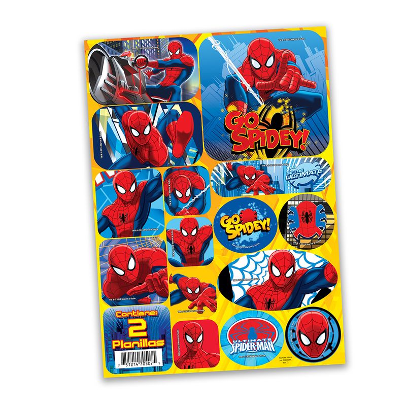 77057 - STICKERS SPIDERMAN CLASICO C/2 PLANILLAS