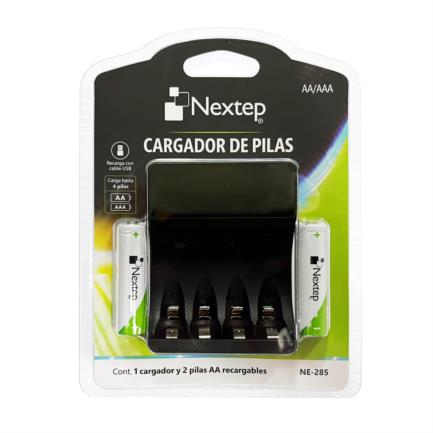 83207 - Cargador de Pilas Nextep AA/AAA Incluye 2 Pilas AA