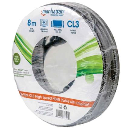 84648 - Cable Manhattan HDMI M-M Alta Velocidad Ethernet 8m Color Negro