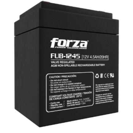 85220 - Batería Forza FUB-1245 Sellada de Plomo-Ácido Recargable 12V 4 5Ah AGM Sin Mantenimiento Negro
