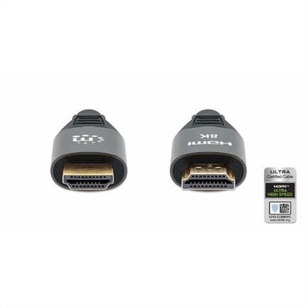 84764 - Cable Manhattan HDMI Certificado Ultra Alta Velocidad 8K a 60Hz/4K a 120Hz C/Ethernet 2m Color Negro