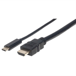 84802 - Cable Manhattan Adaptador USB-C a HDMI 4K Salida 2m Color Negro