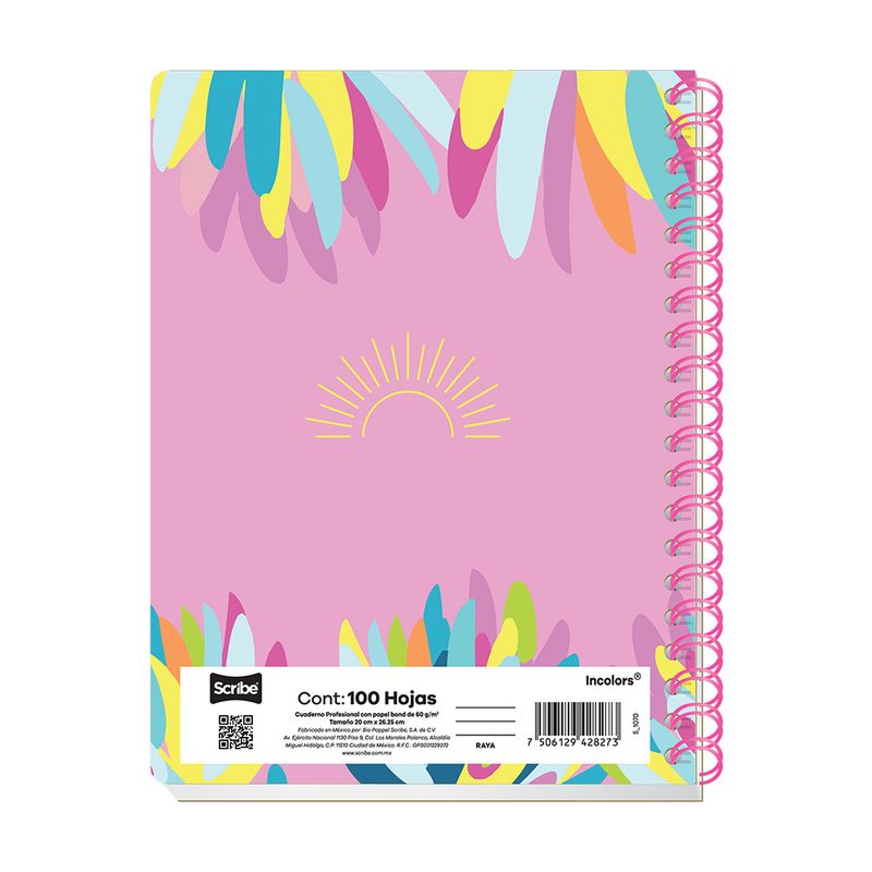 84015 - CUADERNO PROFESIONAL 100H RAYAS INCOLORS