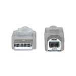 84297 - Cable Manhattan USB A-B 2 0 Alta Velocidad 4 5m Color Plata