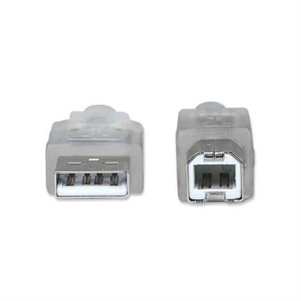 84297 - Cable Manhattan USB A-B 2 0 Alta Velocidad 4 5m Color Plata
