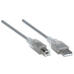 84295 - Cable Manhattan USB A-B 2 0 Alta Velocidad 4 5m Color Plata